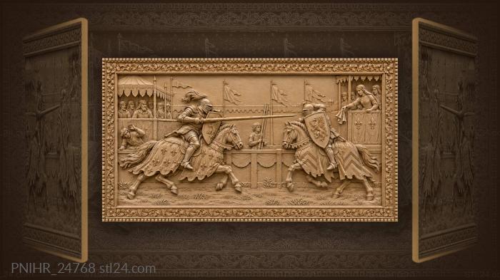 Knight’s charge medieval tournament action 3d STL model