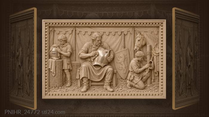 Squire groom armor polishing detail 3d STL model