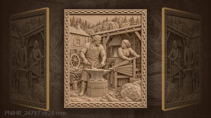 Ural forge family working together 3d STL model