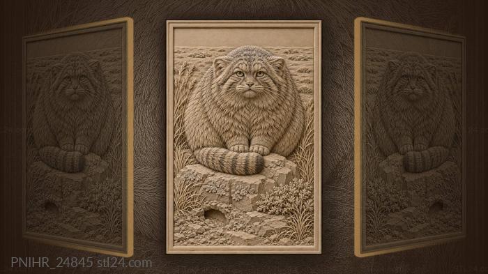 Manul cat steppe hunter stillness 3d STL model