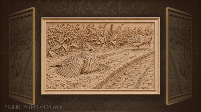 Lark resting on country road 3d STL model