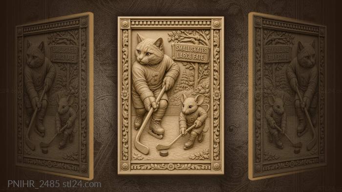 Cat and mouse hockey rivalry 3d STL model