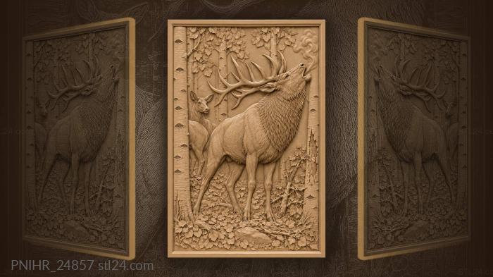 Elk bugle among golden aspens 3d STL model