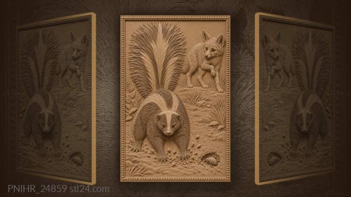 Skunk’s warning to curious fox 3d STL model