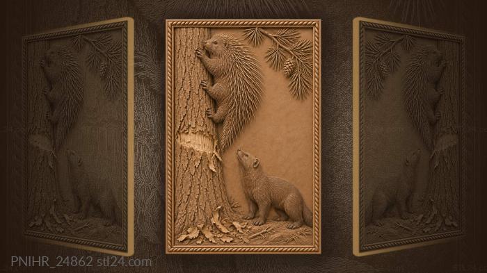 Porcupine climbs tree fisher watches 3d STL model