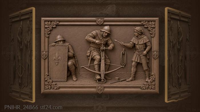 Crossbowman preparing for the shot defense 3d STL model