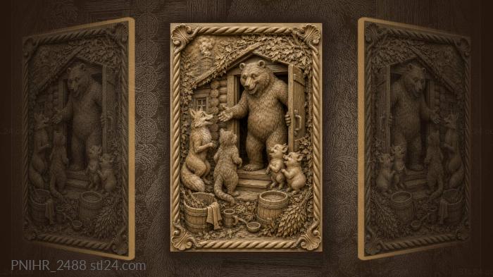 Bear welcomes guests to banya 3d STL model