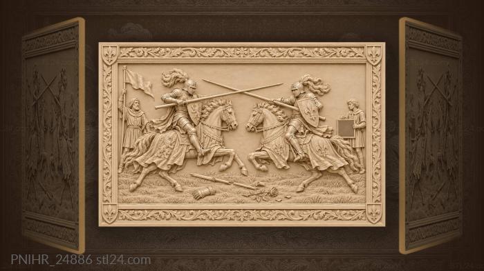 Knightly duel full speed impact 3d STL model