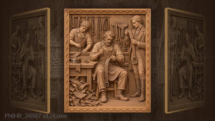Saddler at work with customer 3d STL model