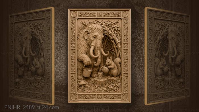 Mammoth’s tea party with squirrel 3d STL model