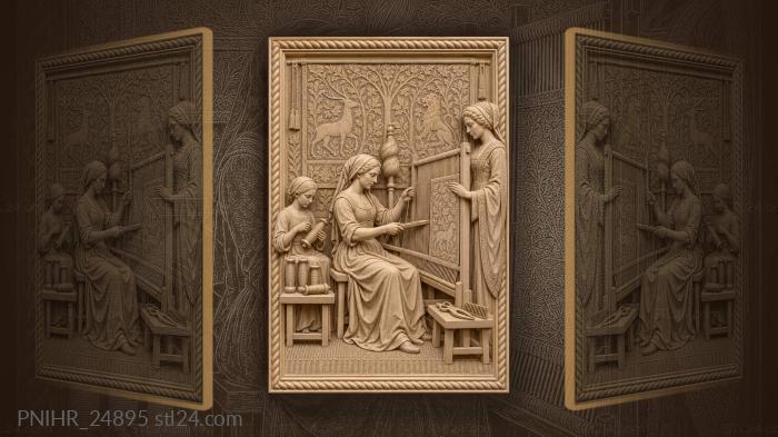 Weaver’s workshop choosing colorful threads 3d STL model