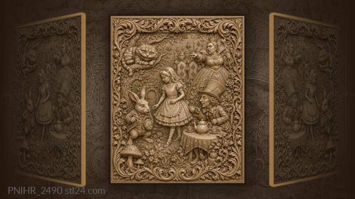 Alice wonderland whimsical character gathering 3d STL model