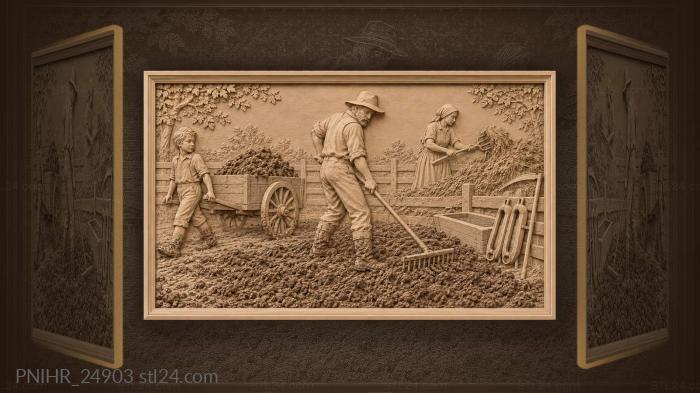 Spreading manure across the spring field 3d STL model