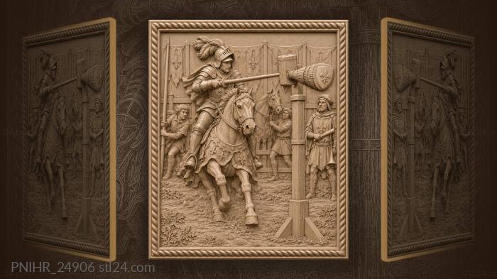 Knightly tournament jousting with heraldry 3d STL model