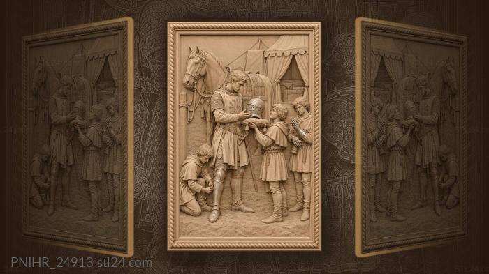 Knight’s arming preparation for battle 3d STL model