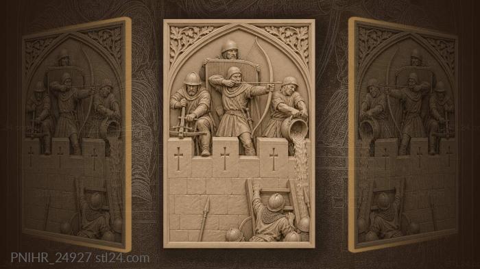 Castle defense archer and boiling oil 3d STL model