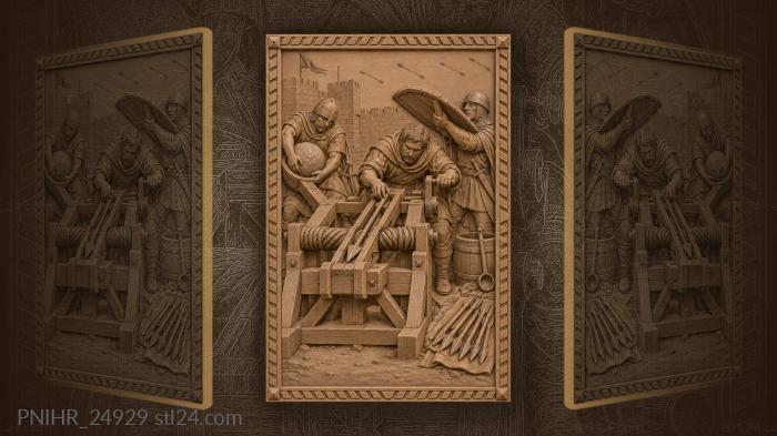 Siege catapult preparation for battle 3d STL model