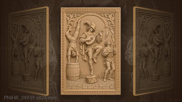 Wandering musicians joyful street performance 3d STL model