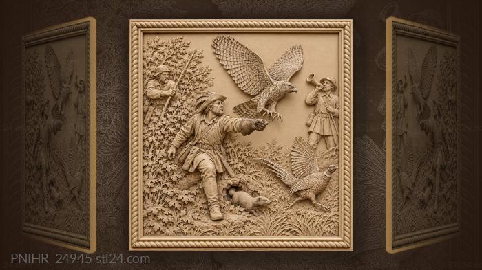 Goshawk launched from the fist after a pheasant 3d STL model