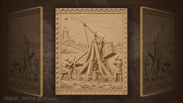 Medieval siege engine in action 3d STL model