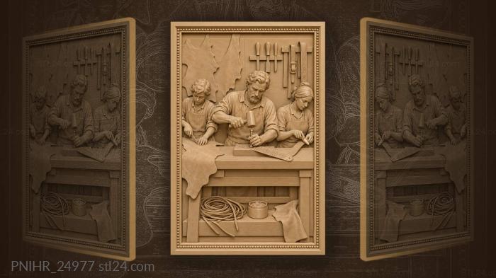 Leather workshop floral craft tradition 3d STL model