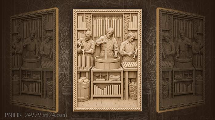 Candle making workshop scene 3d STL model