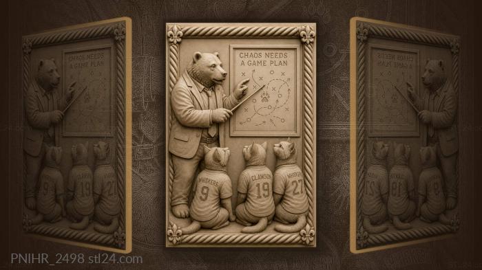 Bear coach cats sports team 3d STL model