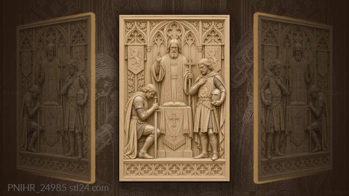 Priest blessing knights before tournament 3d STL model