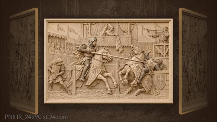 Knightly duel heraldic favor tournament 3d STL model