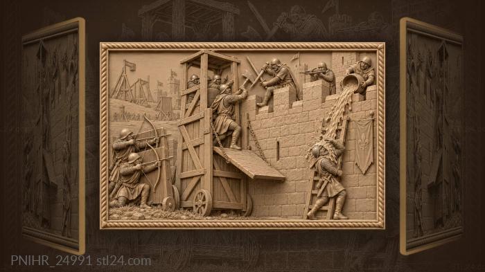 Castle under fierce siege attack 3d STL model