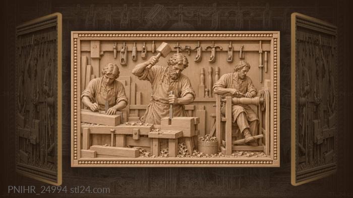 Guildhall workshop bustling with craft 3d STL model