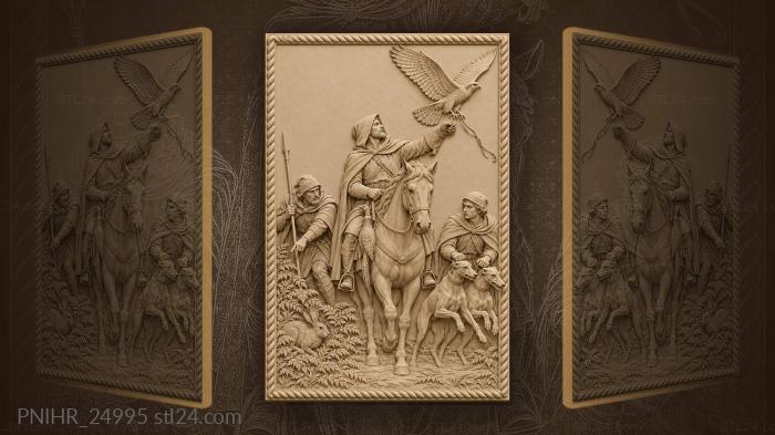 Falconer takes flight with hare hunt 3d STL model