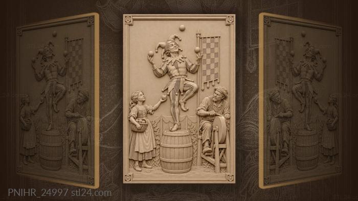 Fairground jester juggling apples and sparks 3d STL model