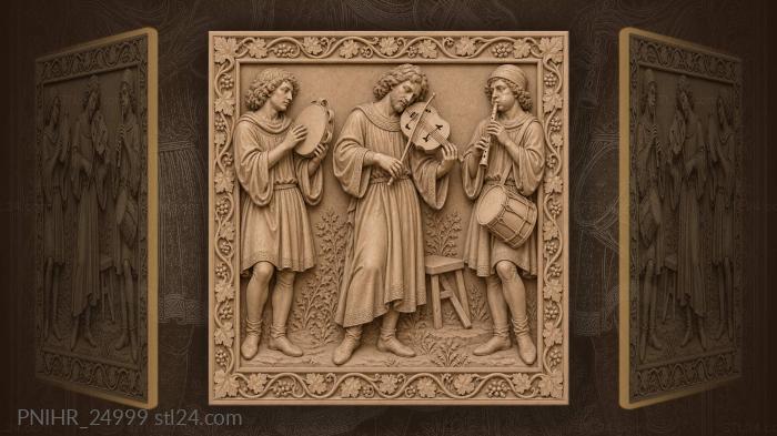Minstrel bows while companions keep rhythm 3d STL model