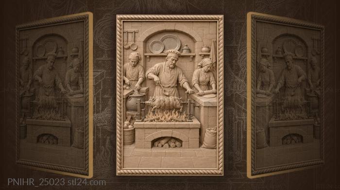 Castle kitchen preparing a feast 3d STL model