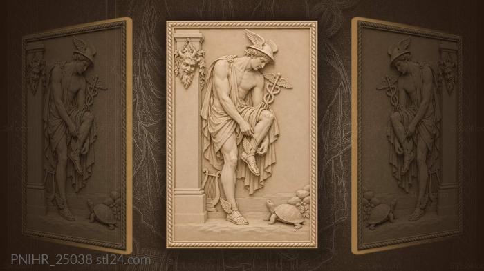 Hermes tying sandal by pillar 3d STL model