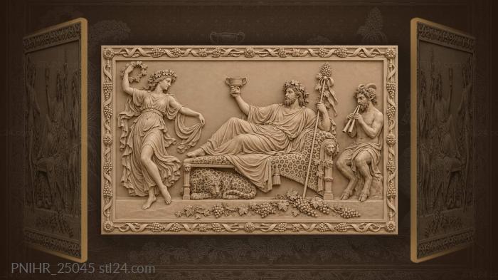 Dionysus with maenad and satyr 3d STL model