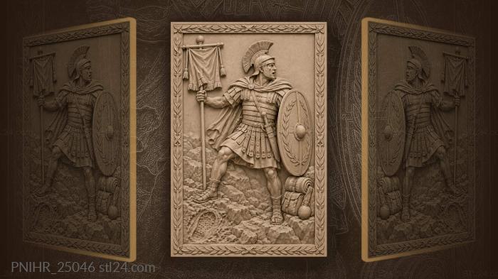 Roman legionary planting standard rocky ground 3d STL model