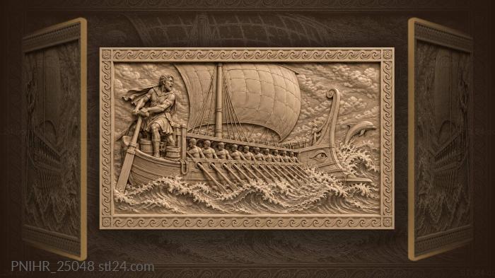 Helmsman shouting to rowers in the storm 3d STL model