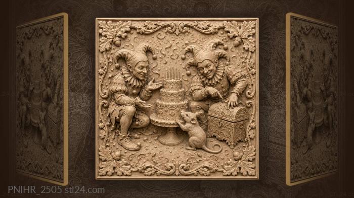 Jesters birthday feast with mouse 3d STL model