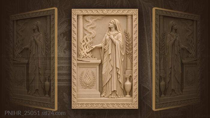 Vesta’s priestess and sacred fire 3d STL model