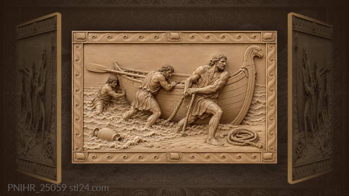 Argonauts beaching the ship ashore 3d STL model