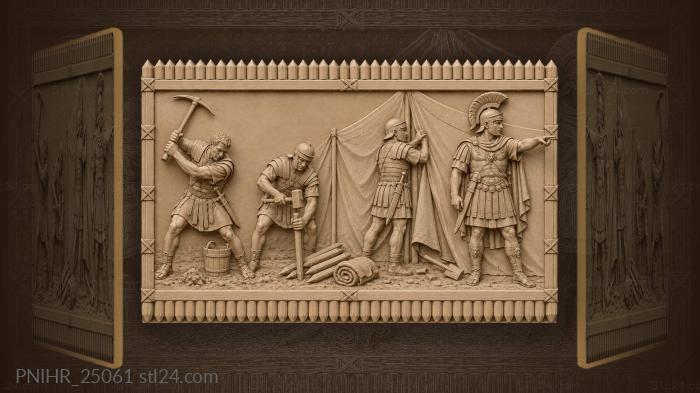Roman camp building military scene 3d STL model