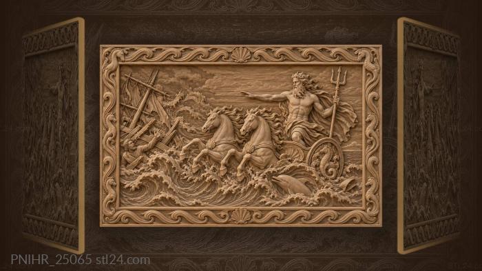 Neptune calming the stormy sea 3d STL model