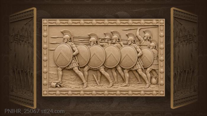 Hoplite advance battle formation shield wall 3d STL model