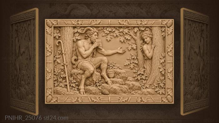 Goat legged piper serenading a nymph 3d STL model