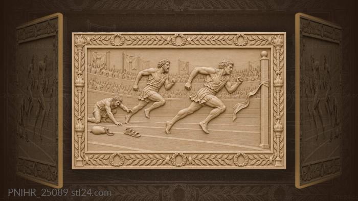 Ancient runners striving for victory 3d STL model