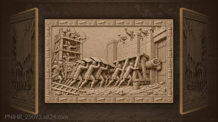 Roman attack on fortified city 3d STL model