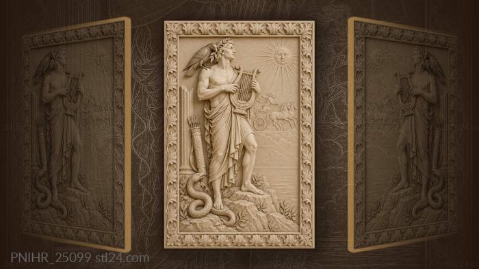 Apollo with raven and serpent 3d STL model