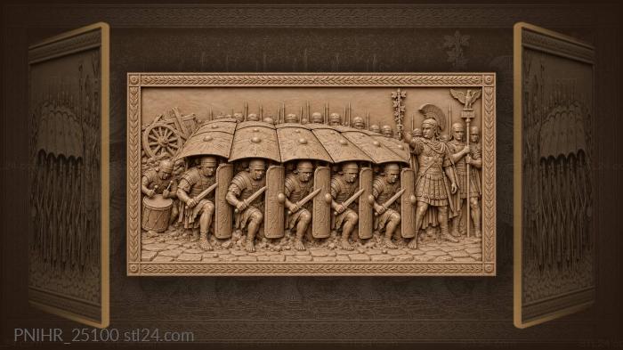 Roman legion advance under shields 3d STL model